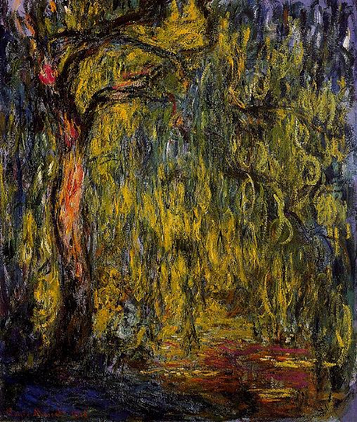 Plačící vrba - Reprodukce malby obrazu Monet