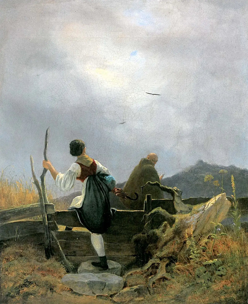 Mlékařka a mnich - Carl Spitzweg