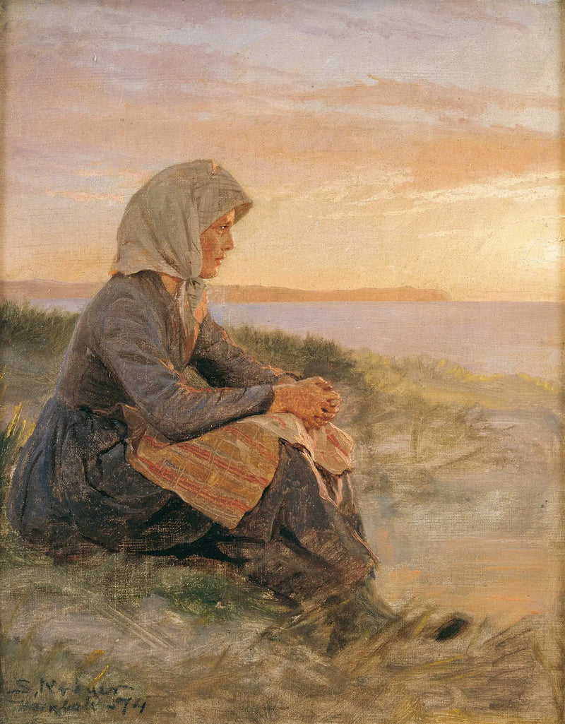 Sedící rybářka, Hornbæk - Peder Severin Krøyer