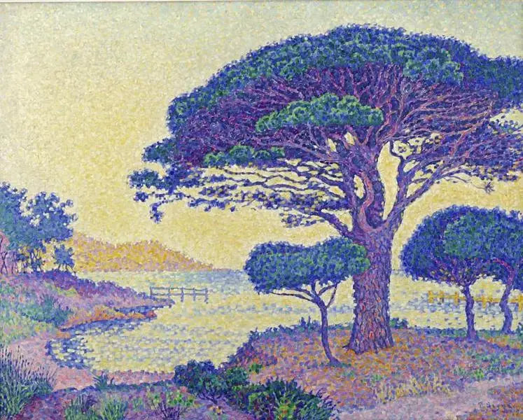 Reproduction du tableau « Saint-Tropez, les pins parasols aux Canoubiers - Paul Signac » par Alpha Reproduction en peinture à l’huile