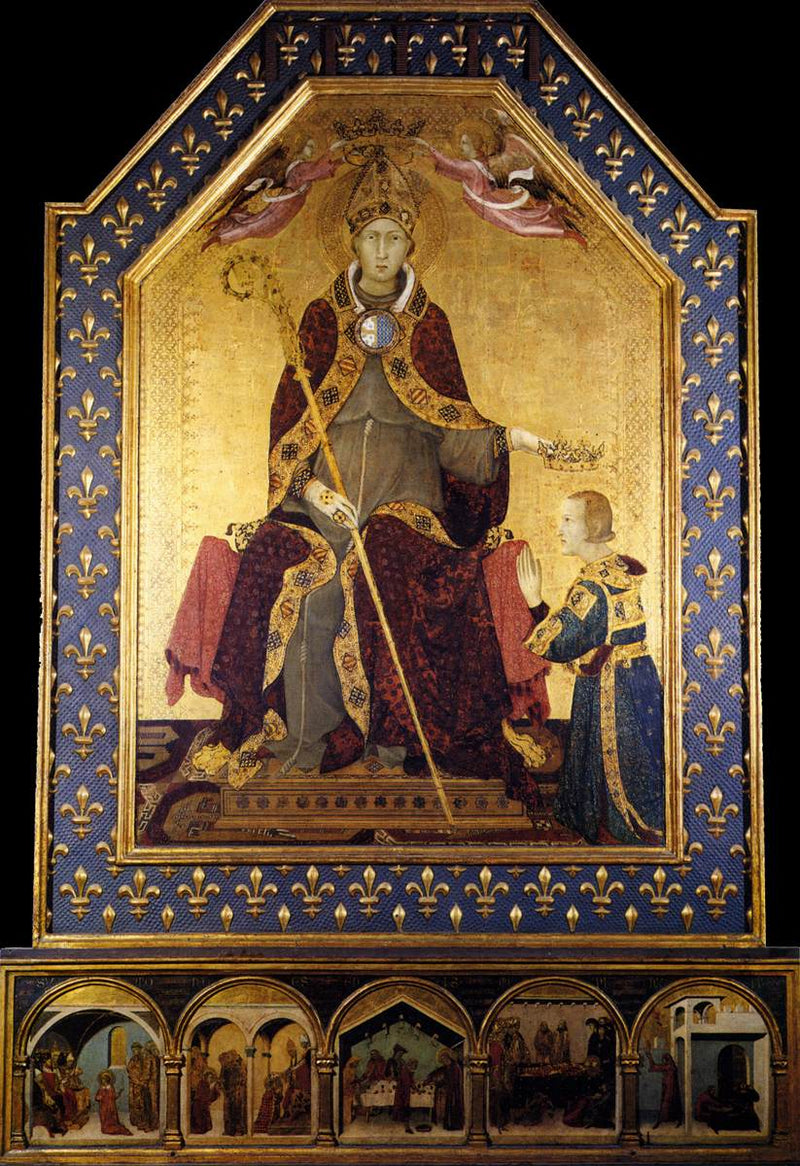 Svatý Louis de Toulouse koruna Robert d'Anjou - Simone Martini