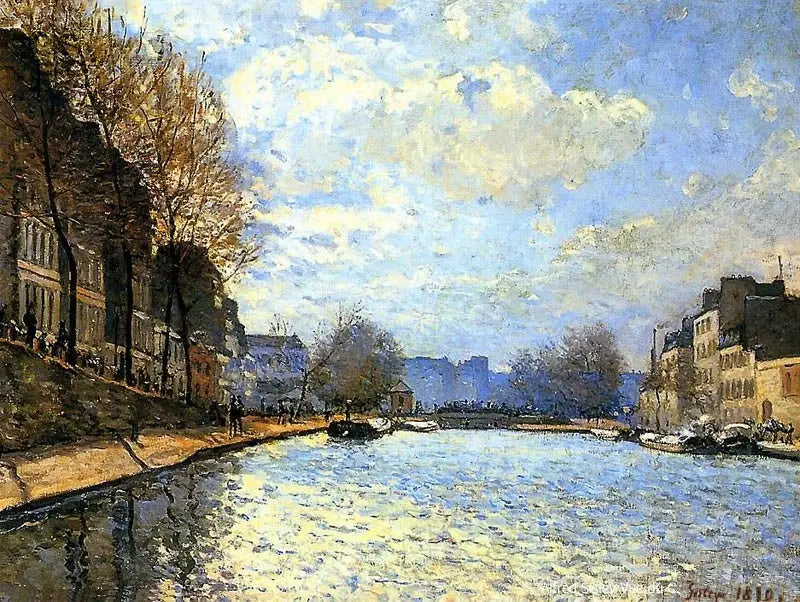 Pohled na kanál Saint-Martin - Alfred Sisley