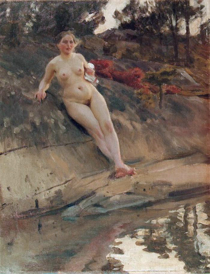 Fille prenant le soleil - Anders Zorn