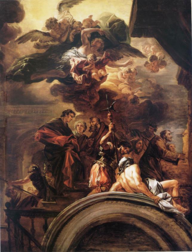 Sv. František před papežem. - Francesco Solimena