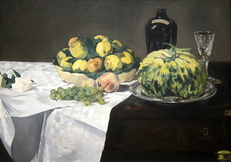 Zátiší s melounem a broskvemi - Édouard Manet