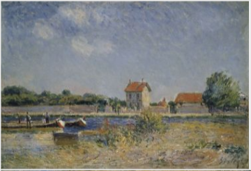 Reproduction du tableau « Les rives du canal du Loing à Saint-Mammès - Alfred Sisley » par Alpha Reproduction en peinture à l’huile