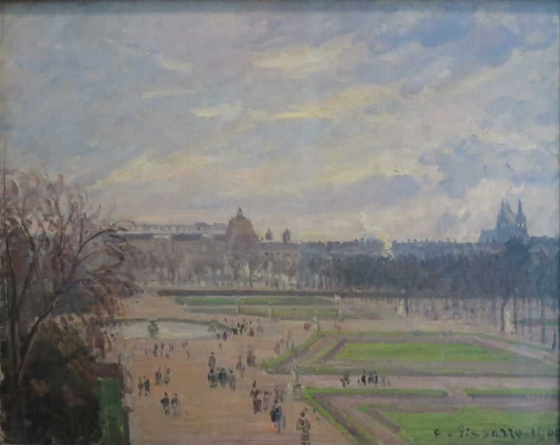 Zahrada Tuileries, oblačné a jasné počasí - Camille Pissarro