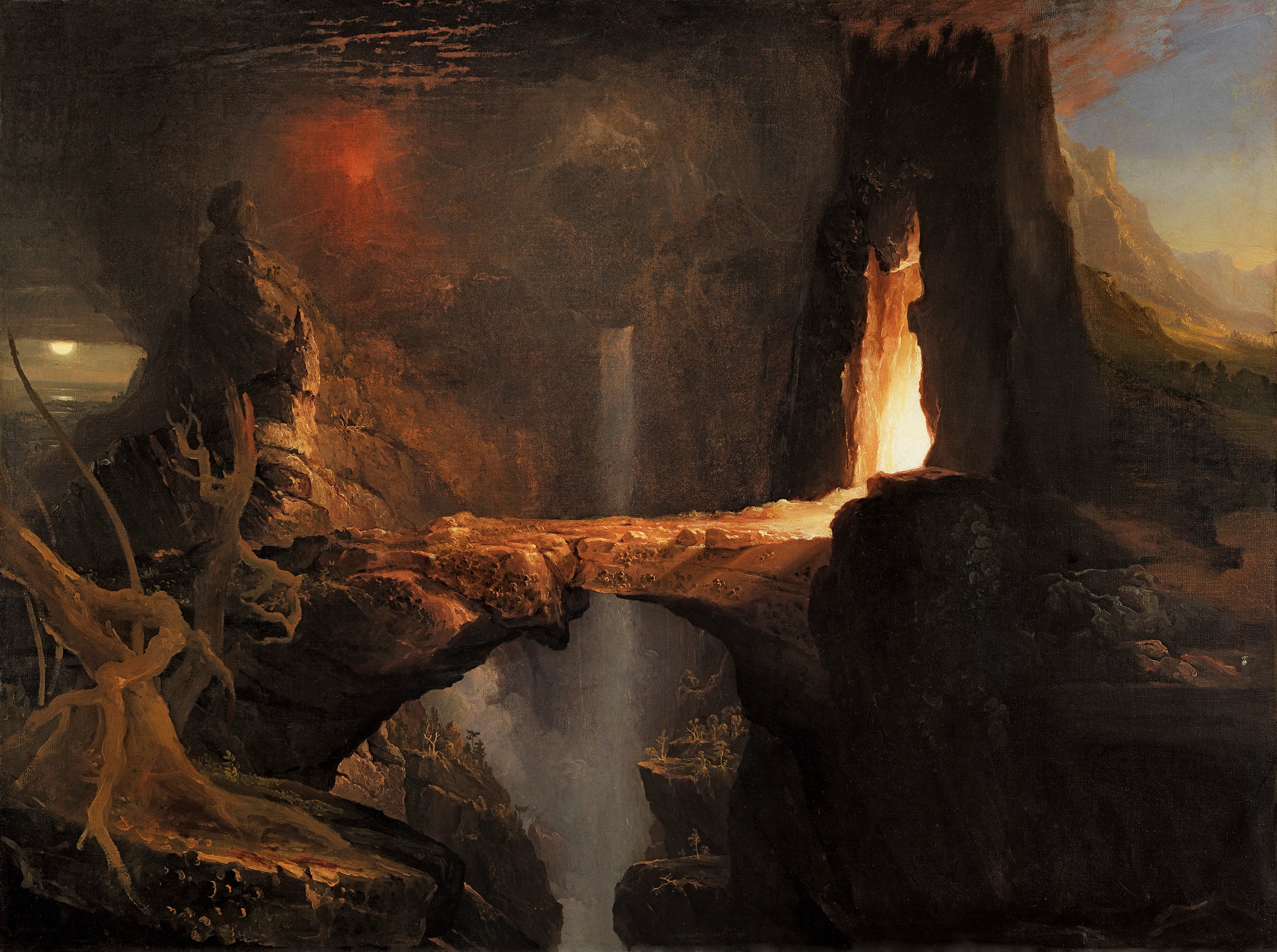Expulsion : Lune et Lumière du Feu - Thomas Cole