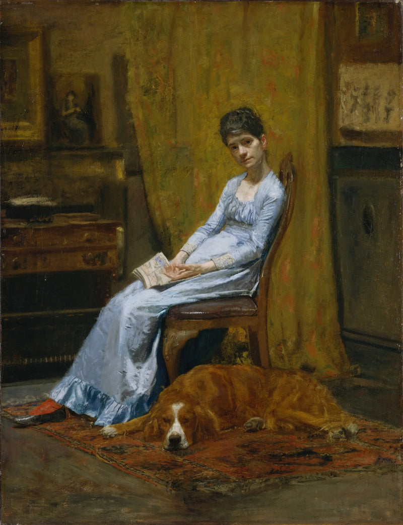 Žena umělce a její setter - Thomas Eakins