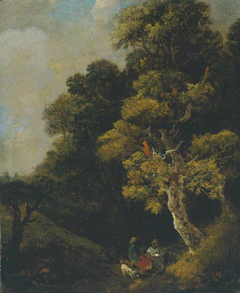 Paysage avec personnages sous un arbre - Thomas Gainsborough