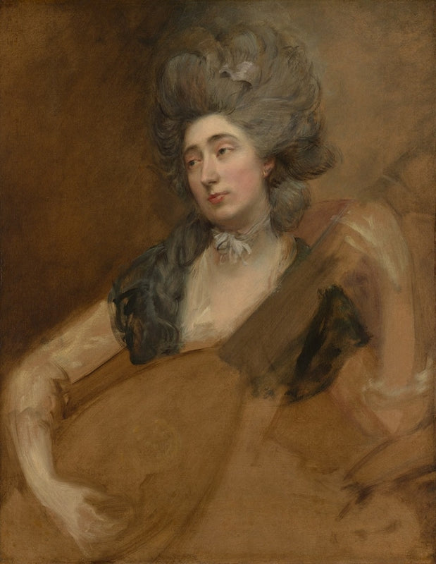 Portrait de Margaret Gainsborough tenant un théorbe - Thomas Gainsborough