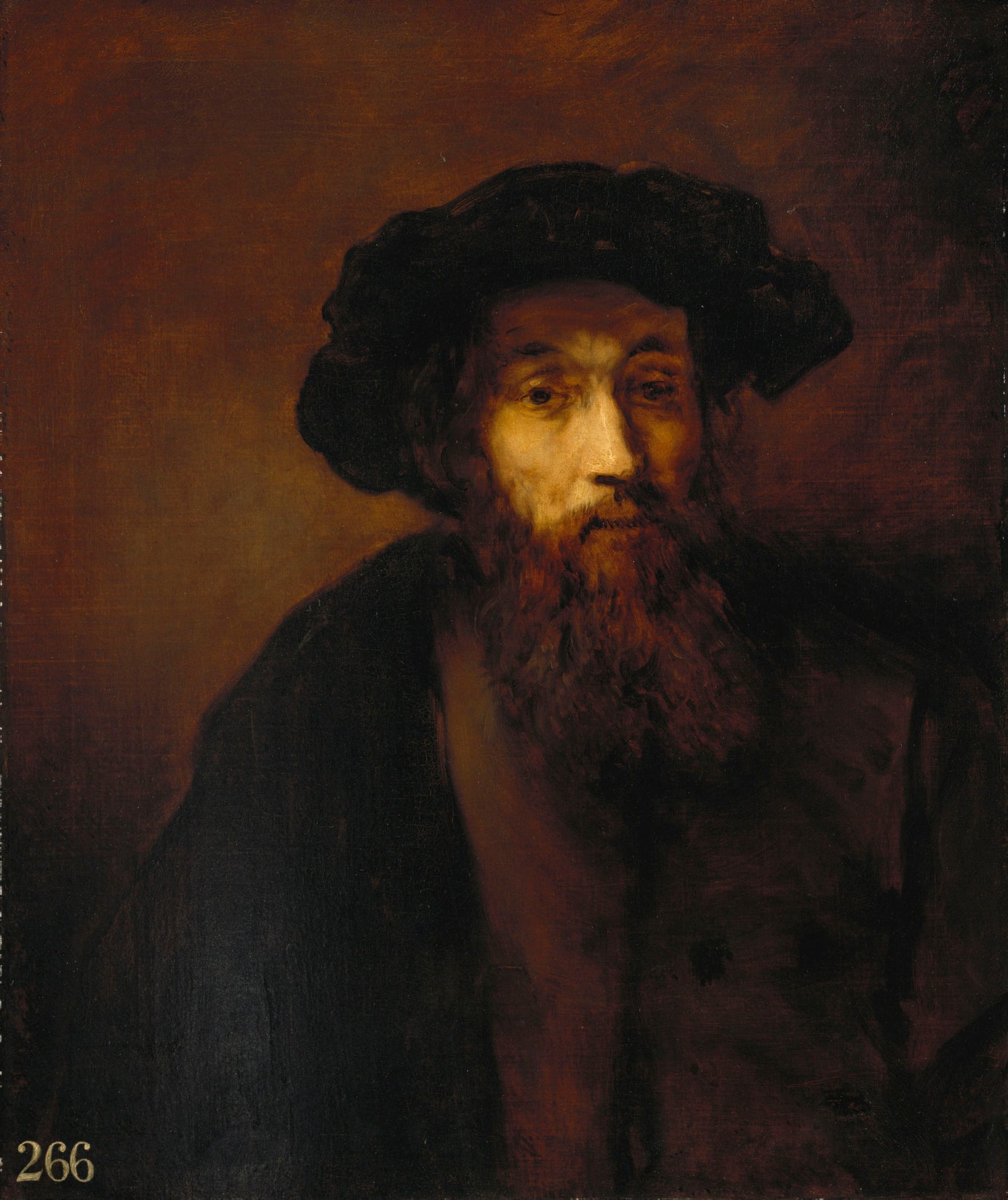 Un homme barbu avec une casquette (d'après Rembrandt) - Thomas Gainsborough