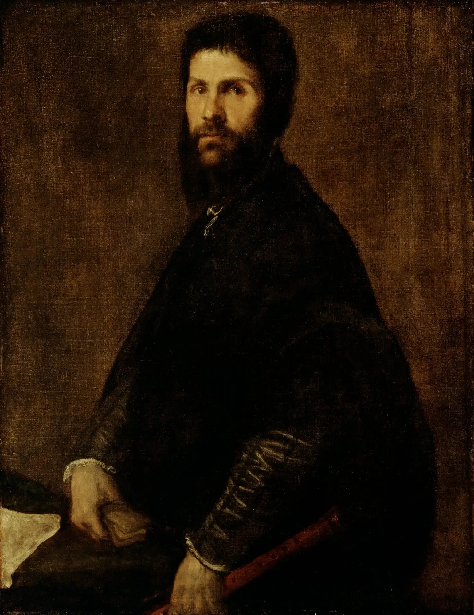 Homme tenant une flûte - Titian - Alpha Reproduction