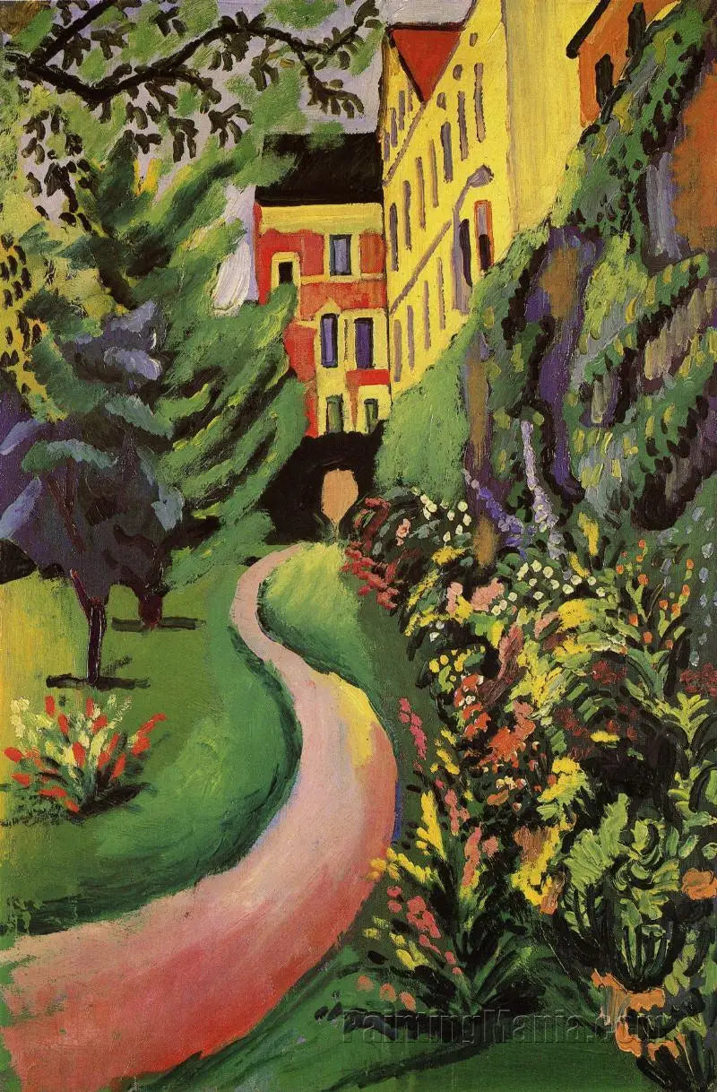 Naše zahrada s květinovými okraji - August Macke