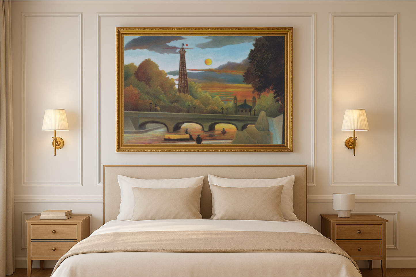 Seina a Eiffelova věž při západu slunce - Henri Rousseau