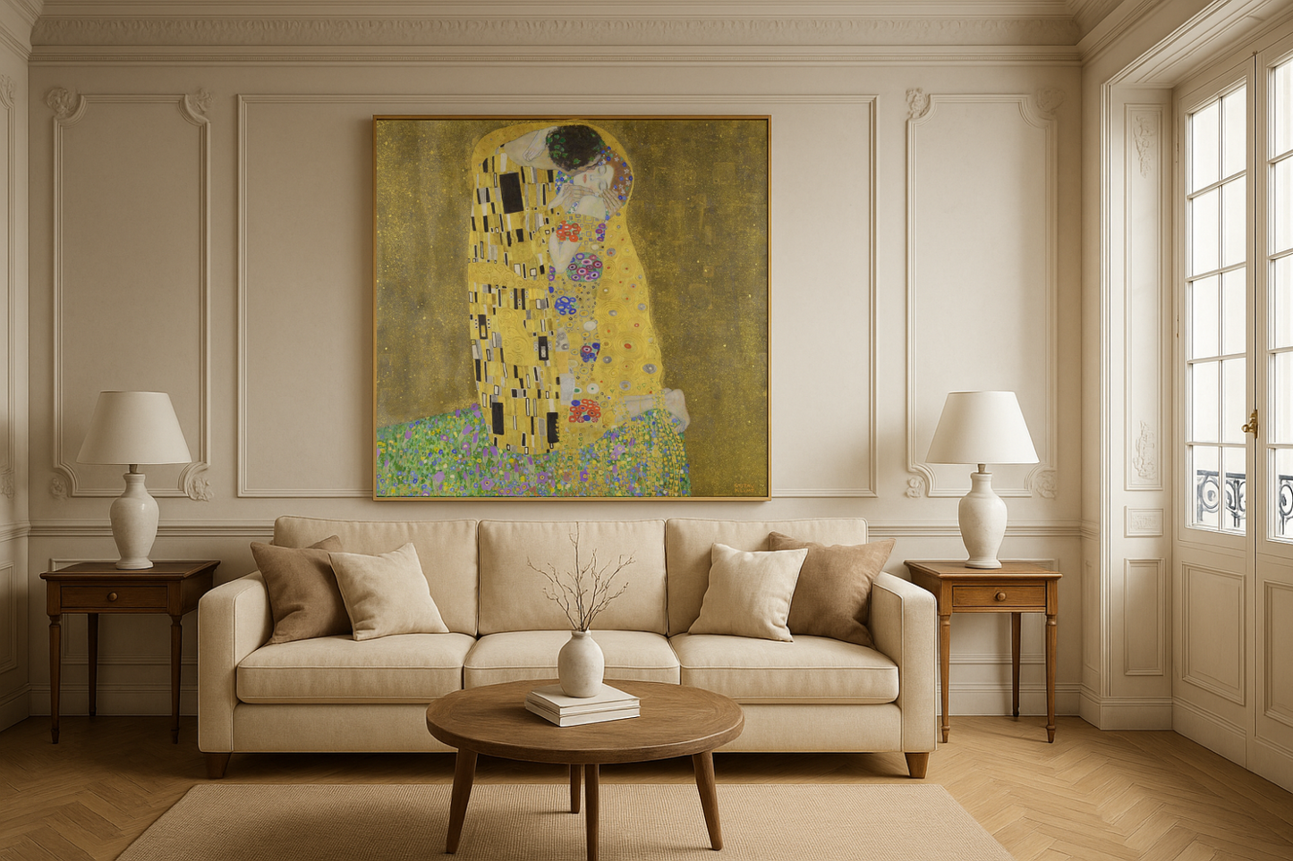 💛 Polibek – Gustav Klimt (1907–1908)