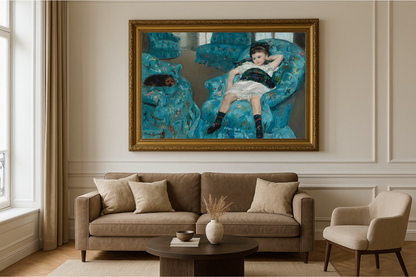 🪑 Dívka v modrém křesle – Mary Cassatt (1878)