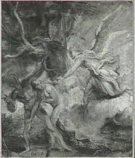 Un ange chasse Adam et Eve du paradis avec une épée (Genèse 3:23-24) - Antoine van Dyck