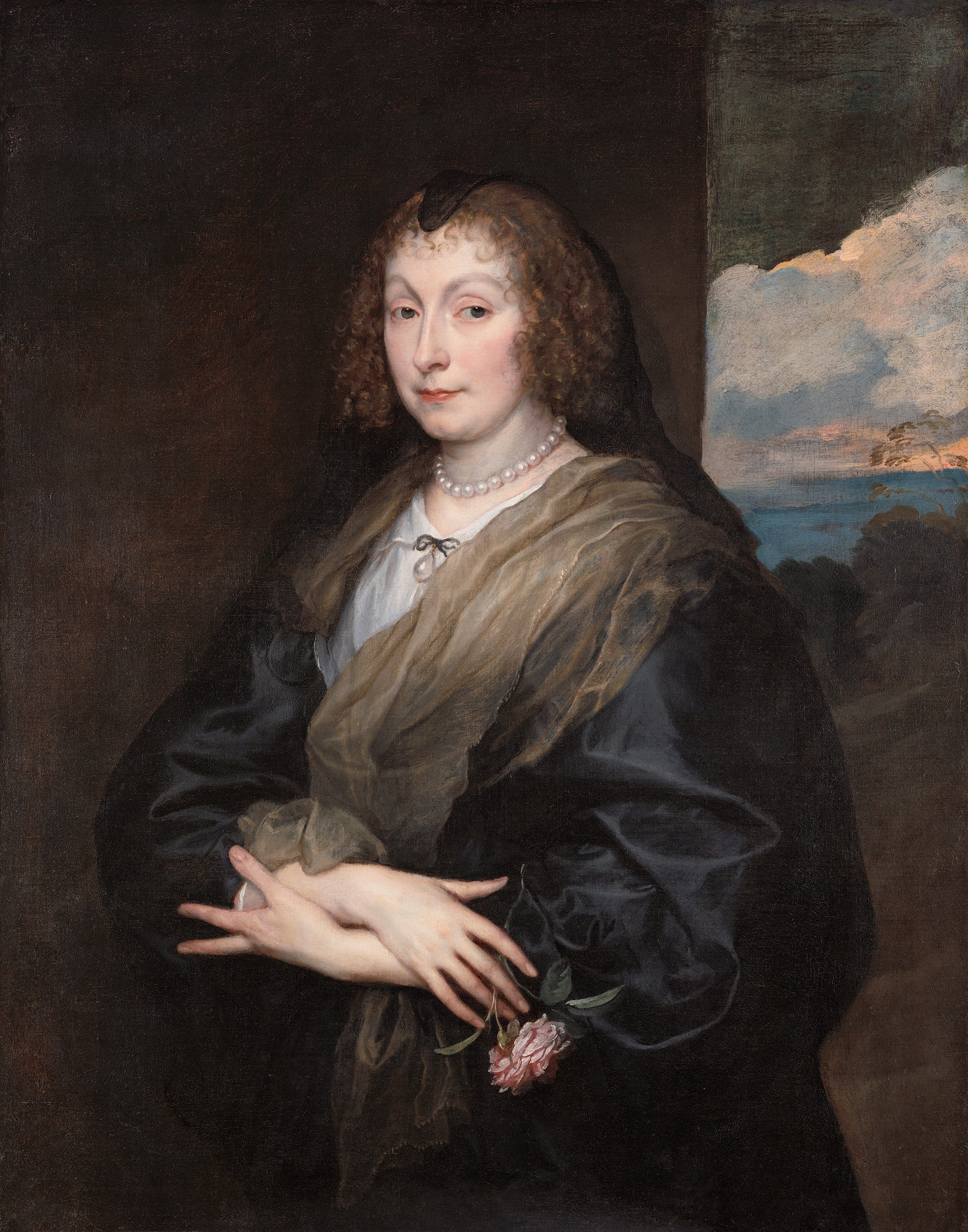 Femme à la rose - Antoine van Dyck