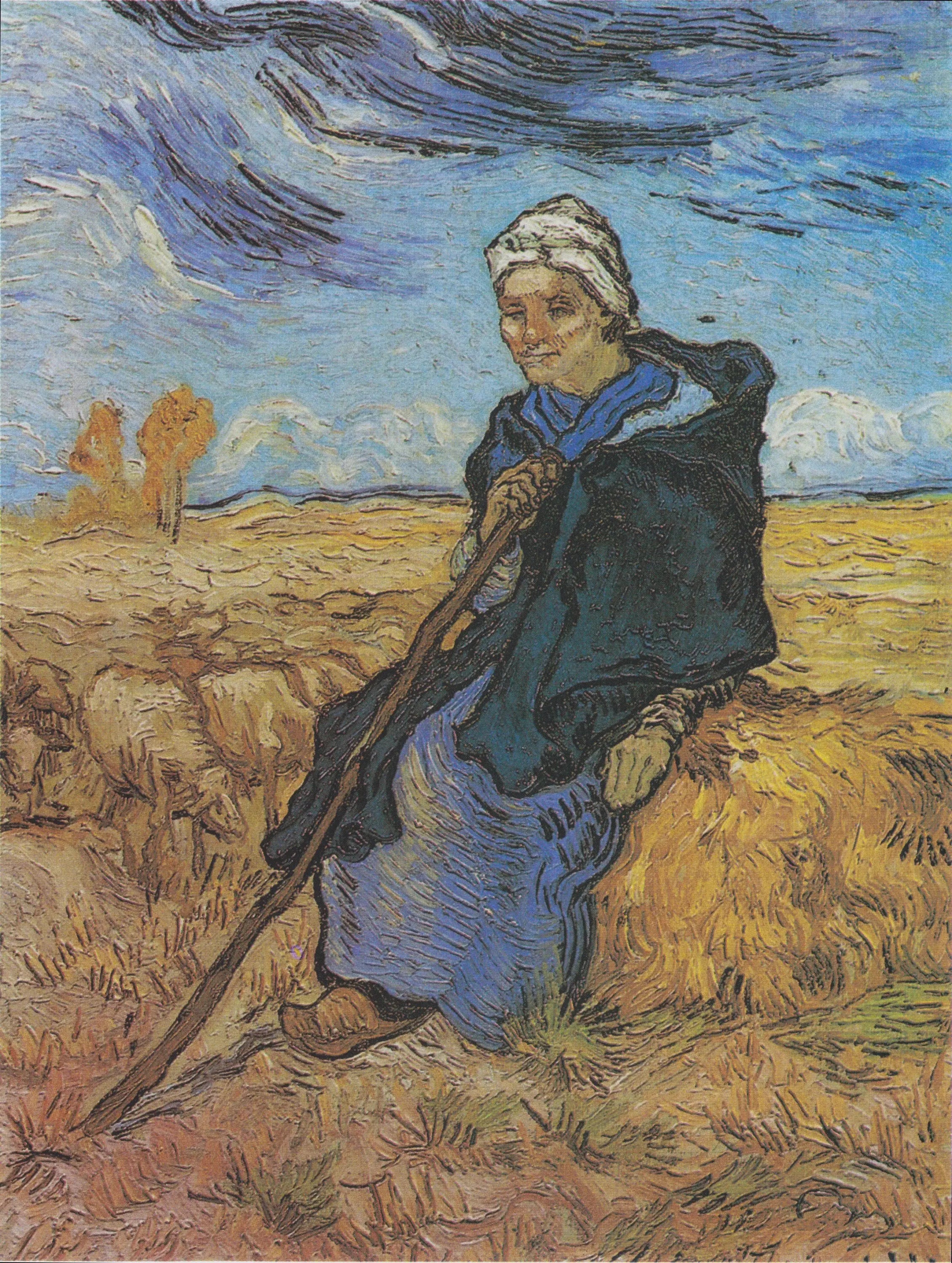 Reproduction du tableau « Bergère, La (d'après Millet) - Vincent van Gogh » par Alpha Reproduction en peinture à l’huile