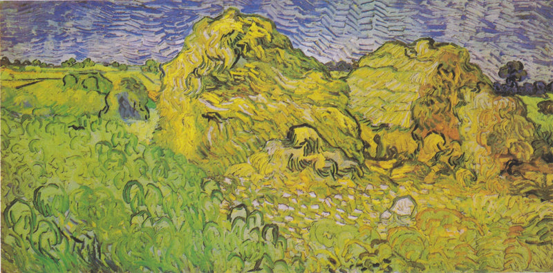 Pole s kupami obilí - Vincent van Gogh