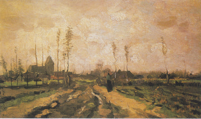 Krajina s kostelem a domy - Vincent van Gogh