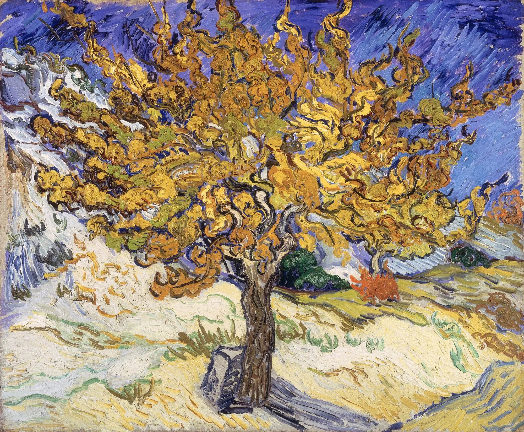 Reproduction du tableau « Le mûrier - Vincent van Gogh » par Alpha Reproduction en peinture à l’huile