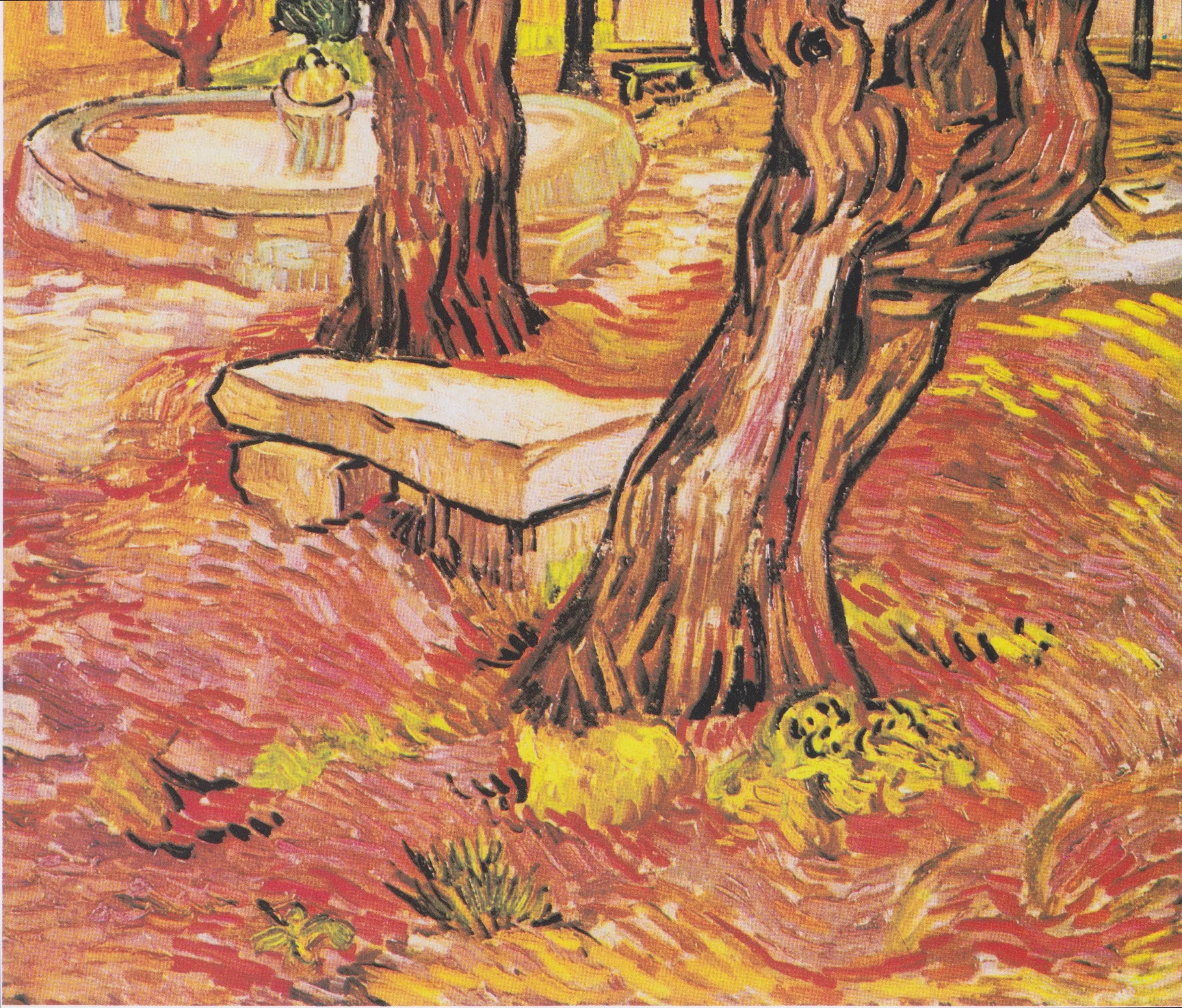 Reproduction du tableau « Le banc de pierre dans le jardin de l'hôpital Saint-Paul - Vincent van Gogh » par Alpha Reproduction en peinture à l’huile
