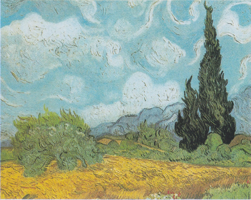 Pole pšenice s cypřiši - Vincent van Gogh