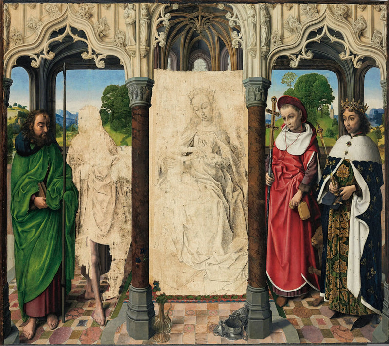 Panna s dítětem a svatými - Hugo van der Goes