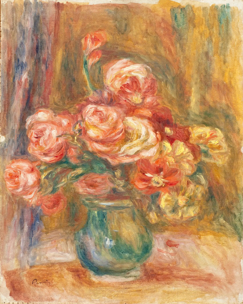 Váza s růžemi - Pierre-Auguste Renoir