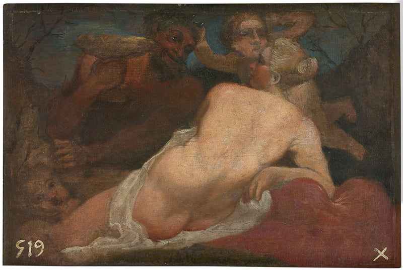 Venuše a satyr - Annibale Carracci