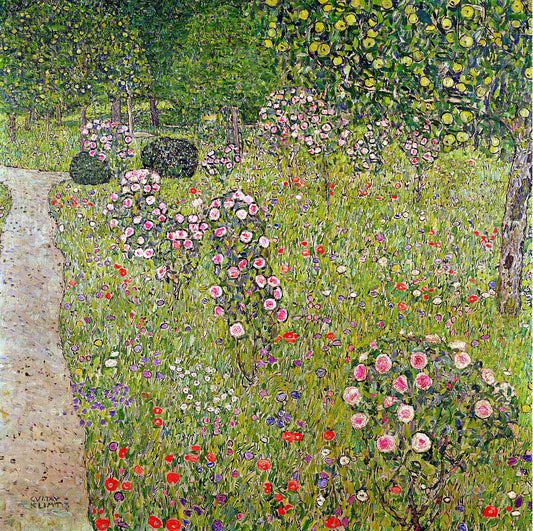 🌸 Sad s růžemi – Gustav Klimt (kolem roku 1912)