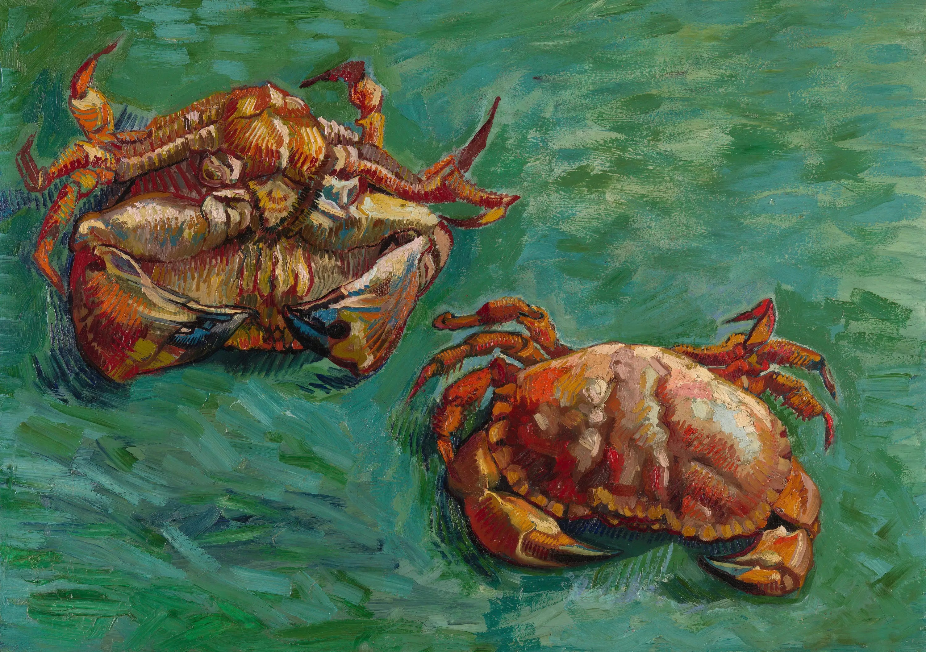 Reproduction du tableau « Deux Crabes - Vincent van Gogh » par Alpha Reproduction en peinture à l’huile