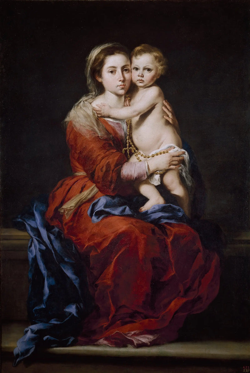 Panna s dítětem s růženecem - Bartolomé Esteban Murillo
