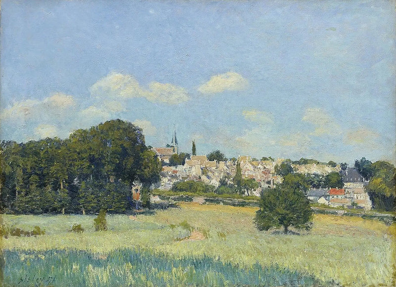 Pohled na Marly-le-Roi pod sluncem - Alfred Sisley