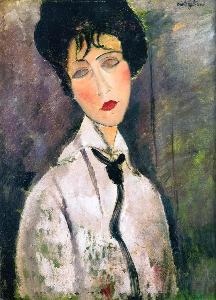 Žena s černou kravatou - Amedeo Modigliani