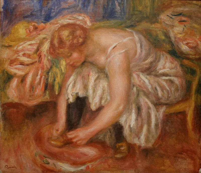 Žena zavazující si boty - Pierre-Auguste Renoir
