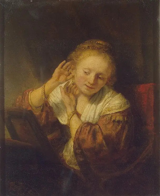 Dívka s náušnicemi - Rembrandt