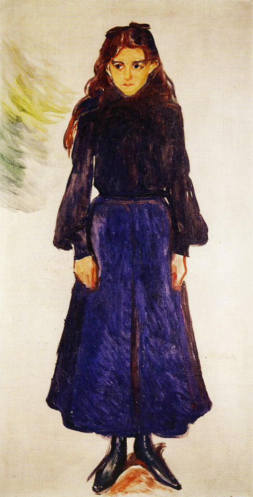 Reproduction du tableau « Jeune Fille en bleu - Edvard Munch » par Alpha Reproduction en peinture à l’huile