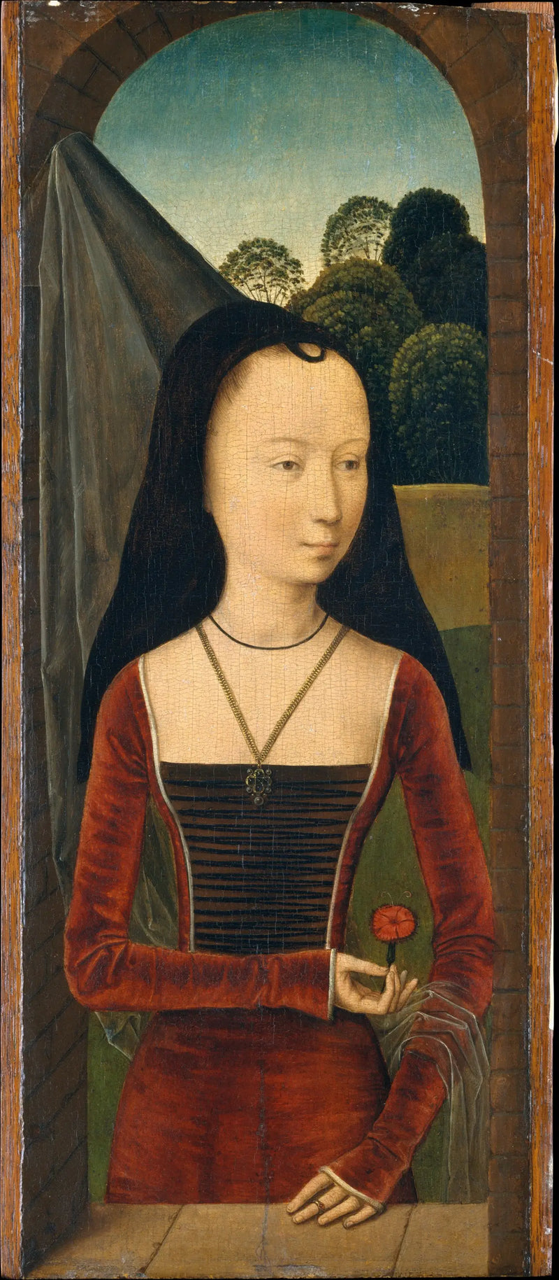 Mladá žena s růží - Hans Memling