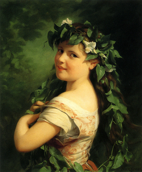 Fille avec une couronne. - Fritz Zuber-Buhler