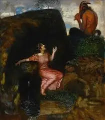 U pramene (nymfa naslouchající) - Franz Von Stuck