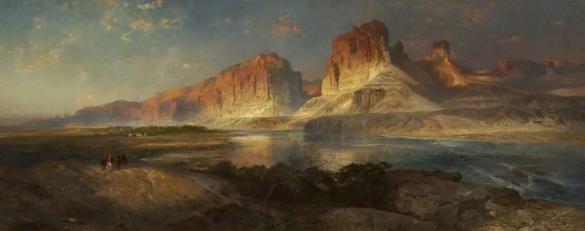 À l’approche du camp en soirée sur le haut du fleuve Colorado Wyoming - Thomas Moran - Alpha Reproduction