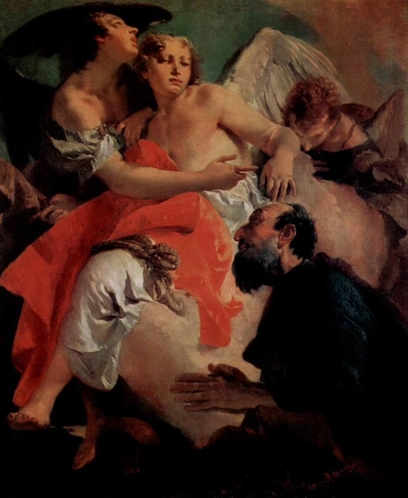 Abraham prián před třemi anděly - Giovanni Battista Tiepolo