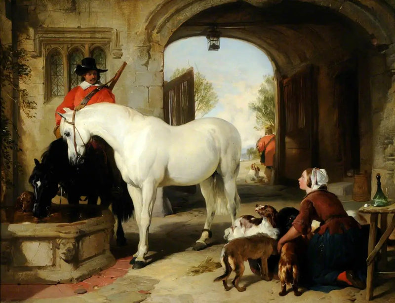 Napájení koní - Edwin Henry Landseer