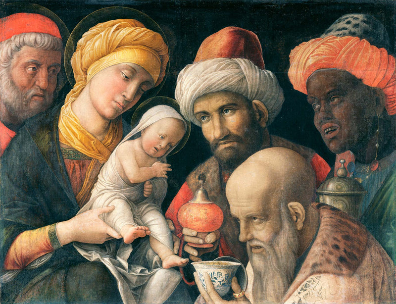 Uctívání tří králů - Andrea Mantegna