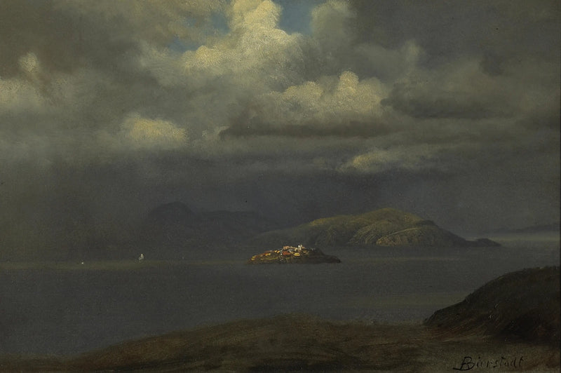 Alcatraz, záliv San Francisco - Albert Bierstadt