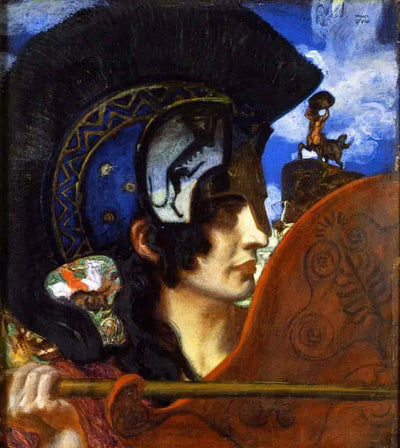 Reproduction du tableau « Amazone en Combat - Franz Von Stuck » par Alpha Reproduction en peinture à l’huile