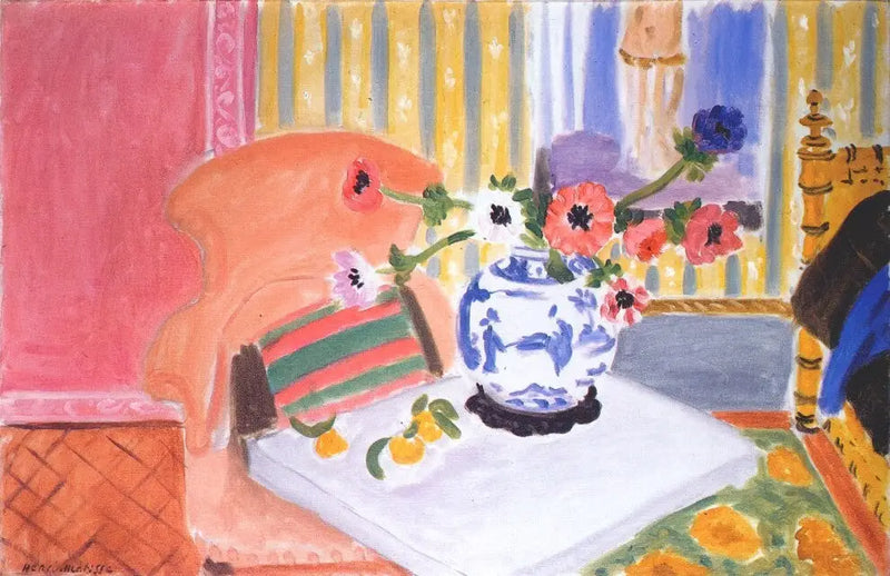 Anemony a čínská váza - Henri Matisse